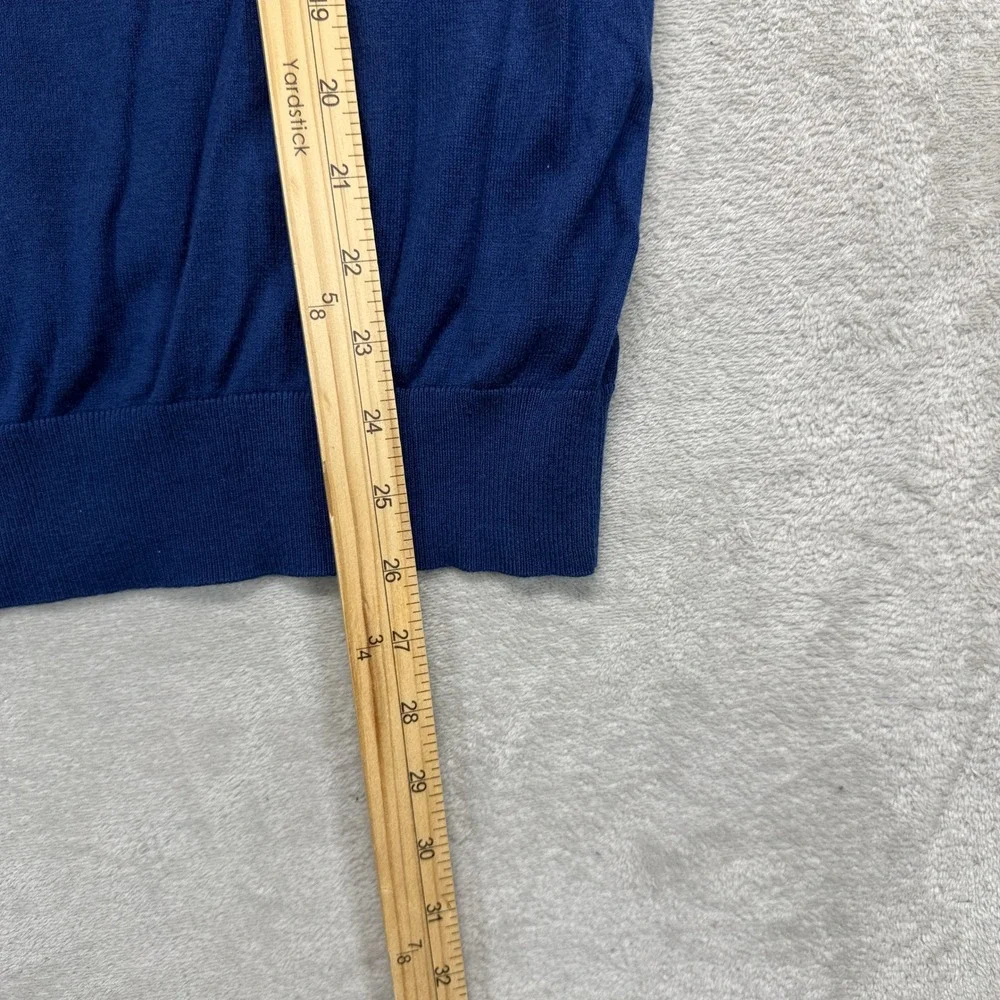 Banana Republic Sweater‎ Mens Large Blue Slim Silk Cashmere Blend V-Neck Preppy
